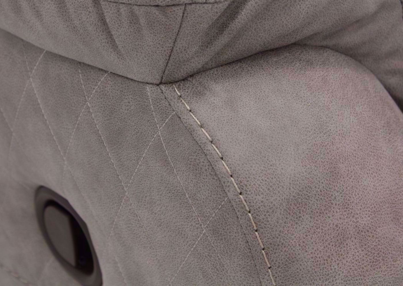 Soft Brown Daytona Reclining Sofa Reclining Lever and Upholstery Detail  | Home Furniture Plus Bedding
