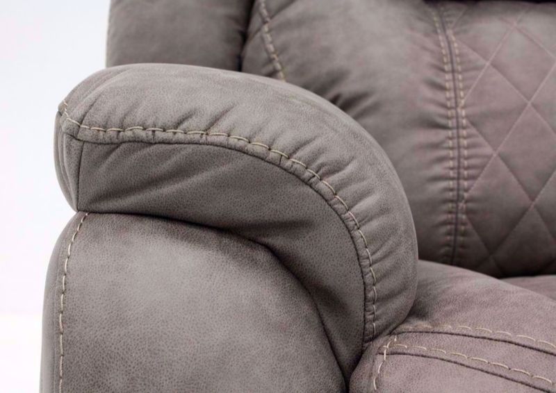 Soft Brown Daytona Reclining Sofa Pillow Arm Detail | Home Furniture Plus Bedding