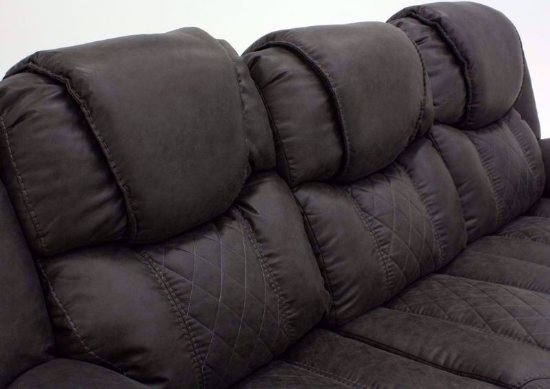 Steel Gray Daytona Reclining Sofa Seat Back Detail | Home Furniture Plus Bedding