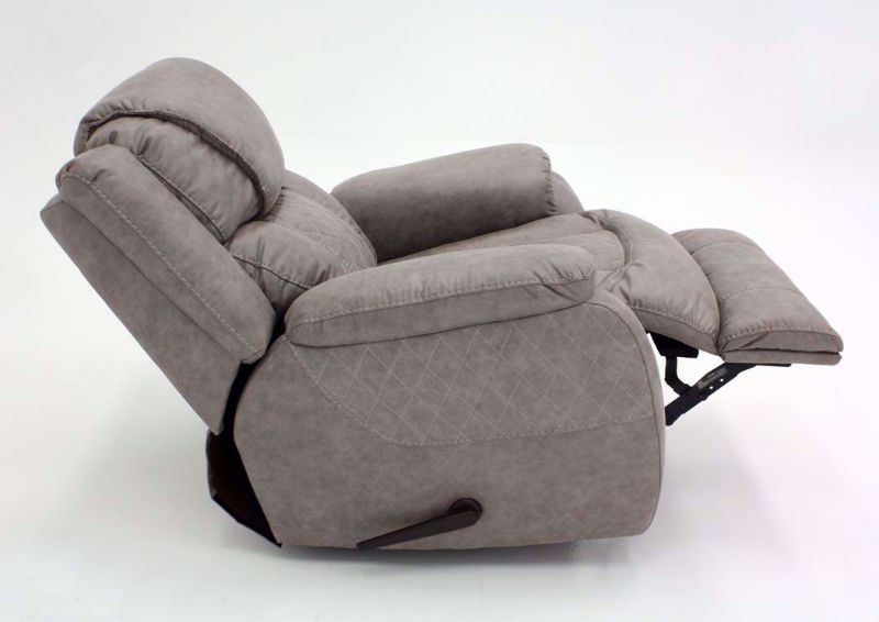Soft Brown Daytona Recliner, Side View in the Fully Reclined Position | Home Furniture Plus Bedding