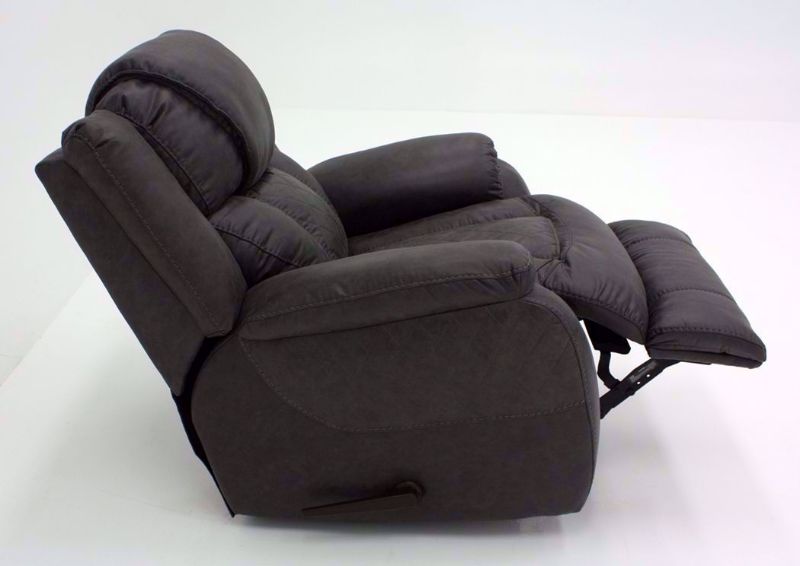 Steel Gray Daytona Recliner, Side View with the Chaise Open | Home Furniture Plus Bedding