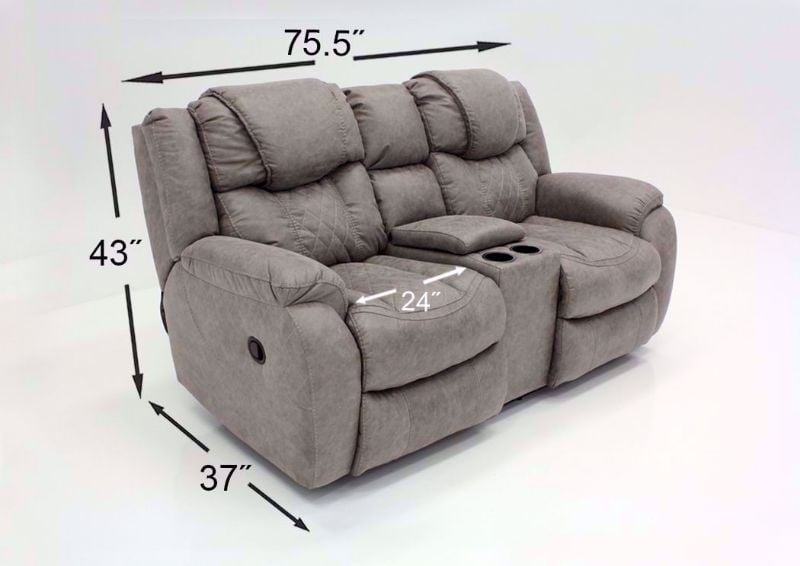 Soft Brown Daytona Reclining Sofa Set Showing the Loveseat Dimensions | Home Furniture Plus Bedding