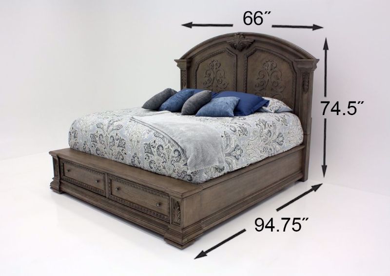 Maria Queen Size Storage Bed, Dimensions | Home Furniture Plus Bedding, Angle