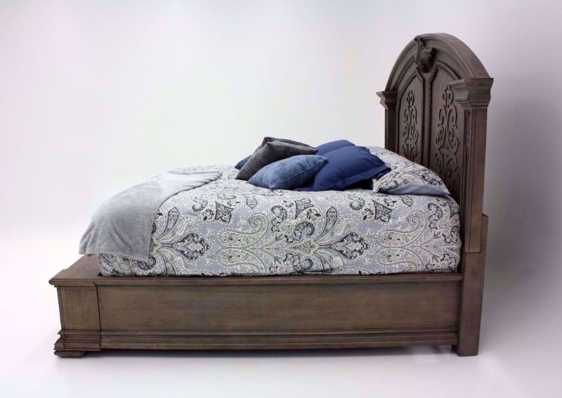Taupe Brown Maria King Size Storage Bed Showing the Side View | Home Furniture Plus Bedding