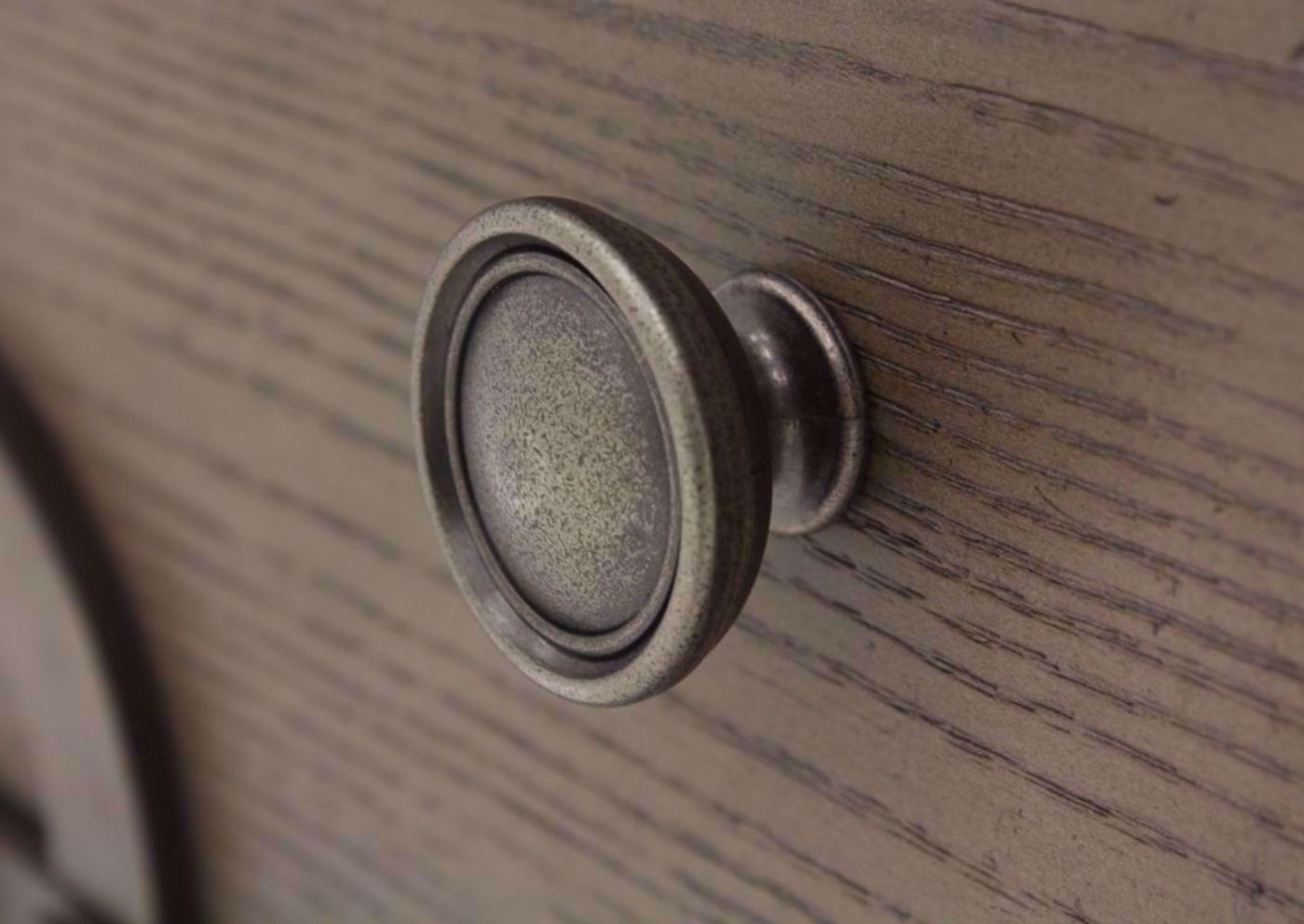 Taupe Brown Maria Dresser with Mirror Showing the Metal Drawer Knob | Home Furniture Plus Bedding