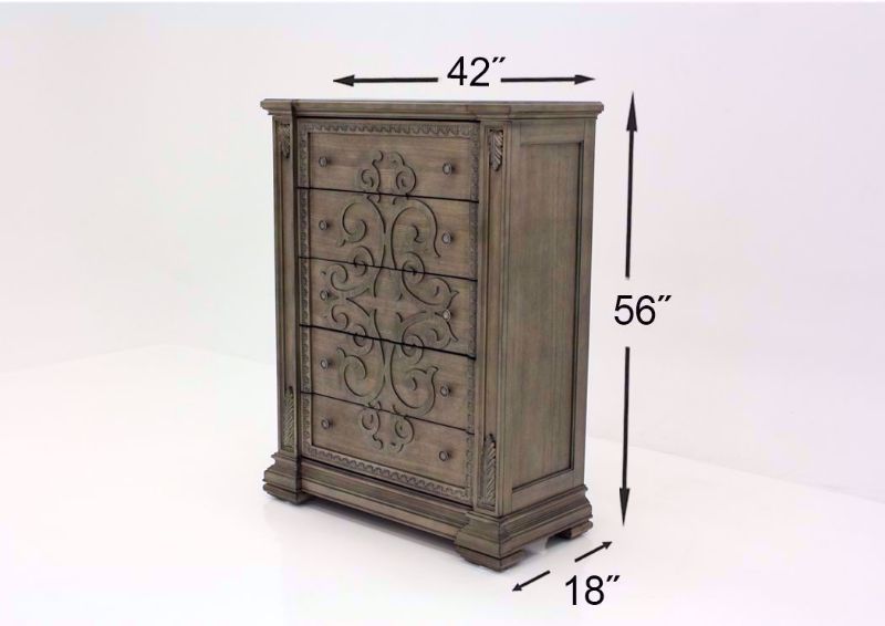 Taupe Brown Maria Chest of Drawers Dimensions | Home Furniture Plus Bedding