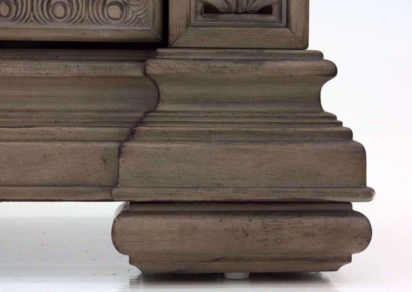 Taupe Brown Maria Nightstand Showing the Bracket Foot Detail | Home Furniture Plus Mattress