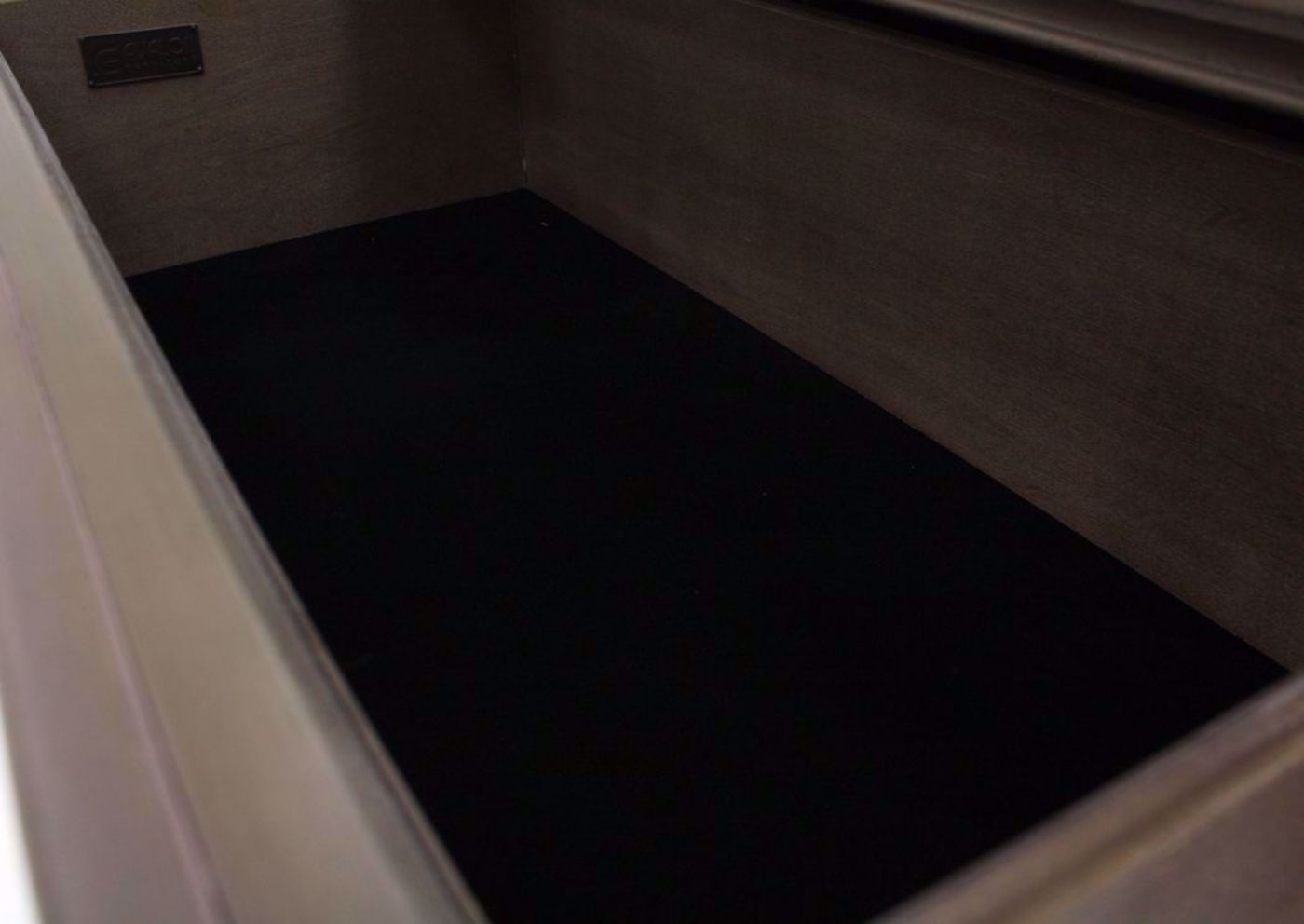 Taupe Brown Maria Chest of Drawers Showing the Felt Lined Top Drawer Interior | Home Furniture Plus Bedding