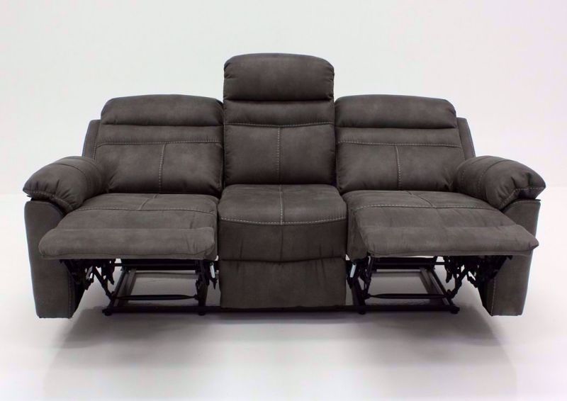 Gray Slate Reclining Sofa, Front Facing in the Fully Reclined Position | Home Furniture Plus Bedding