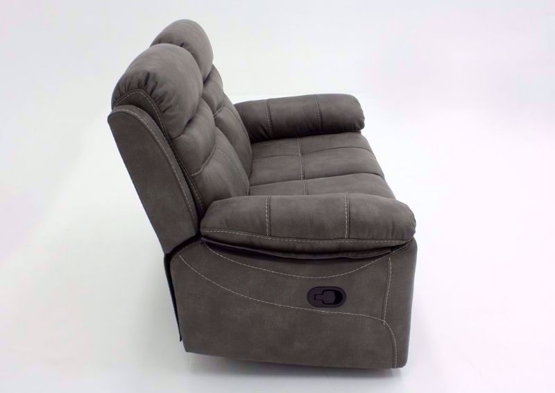 Gray Slate Reclining Loveseat, Side View | Home Furniture Plus Bedding