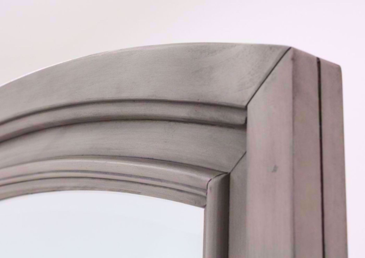Distressed Light Gray Lettner Dresser with Mirror by Ashley Furniture Showing the Mirror Frame Detail | Home Furniture Plus Bedding