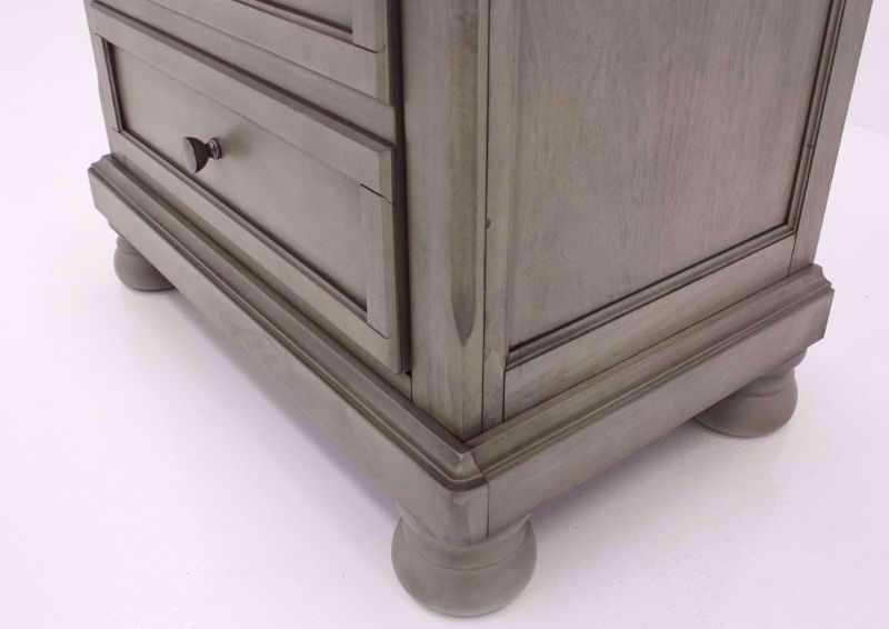 Light Gray Lettner Nightstand by Ashley Furniture Showing the Bottom Half of the Nightstand | Home Furniture Plus Mattress