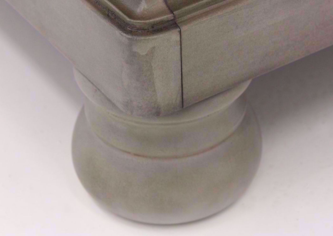 Light Gray Lettner Nightstand by Ashley Furniture Bun Style Foot Detail | Home Furniture Plus Mattress