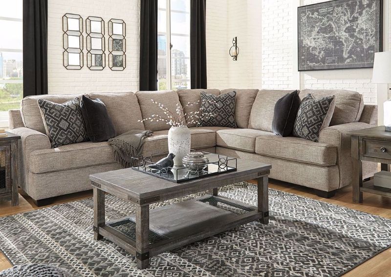 Brown Bovarian Sectional Sofa - Left Facing by Ashley Furniture in Room Setting | Home Furniture Plus Bedding