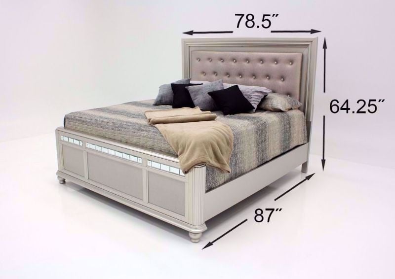 Metallic Silver Regency King Size Bed Dimensions | Home Furniture Plus Bedding