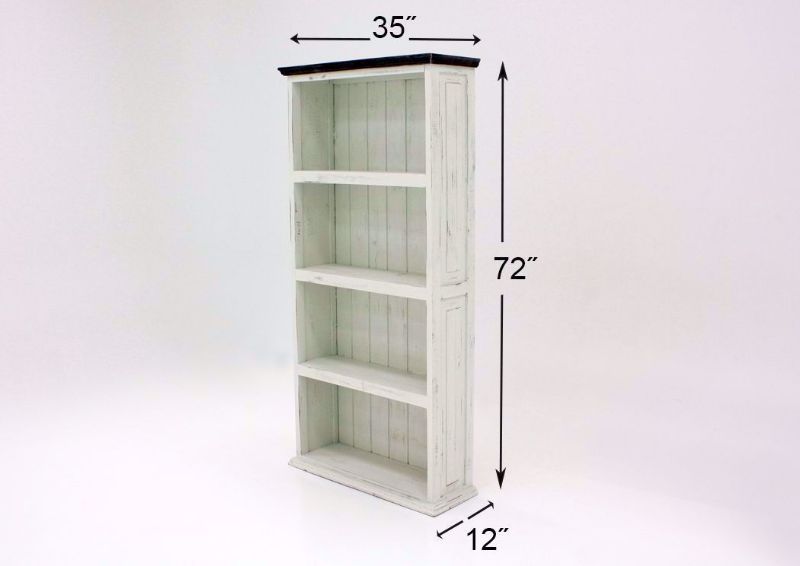 Antique White and Ash Brown Vintage Bookcase Dimensions | Home Furniture Plus Bedding