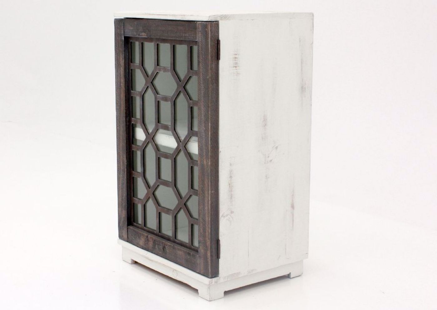 Chisum Accent Cabinet, Ash and White, Angle | Home Furniture Plus Bedding