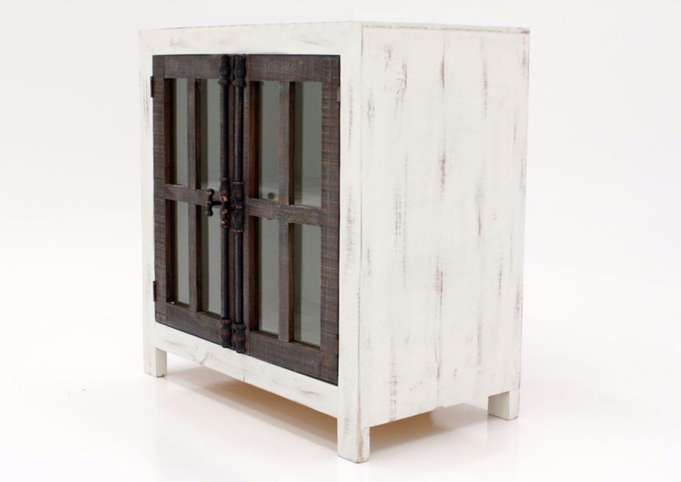 Ecko Accent Cabinet, Ash and White, Angle | Home Furniture Plus Bedding