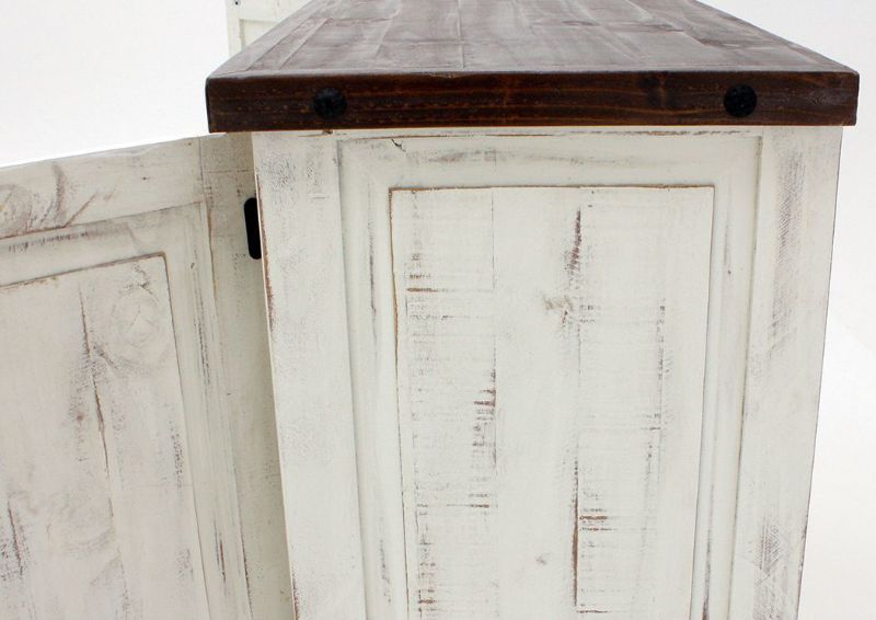 Distressed White and Ash Brown Mason Buffet Side View | Home Furniture Plus Bedding