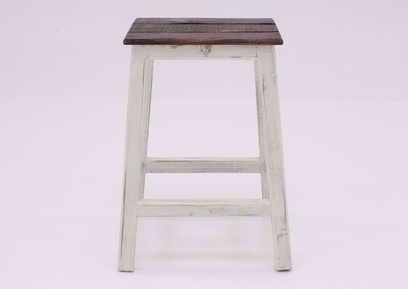 Rustic White Messina Barstool Facing Front | Home Furniture Plus Mattress
