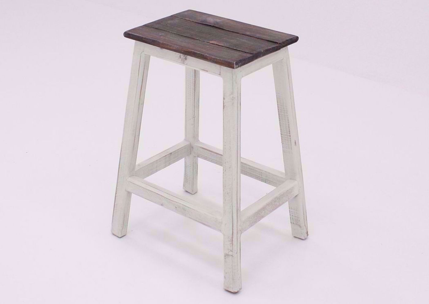 Rustic White Messina Barstool at an Angle | Home Furniture Plus Mattress