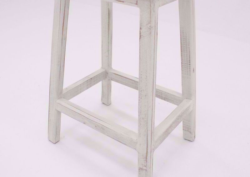 Rustic White Messina Barstool Showing the Wood Leg Detail | Home Furniture Plus Mattress