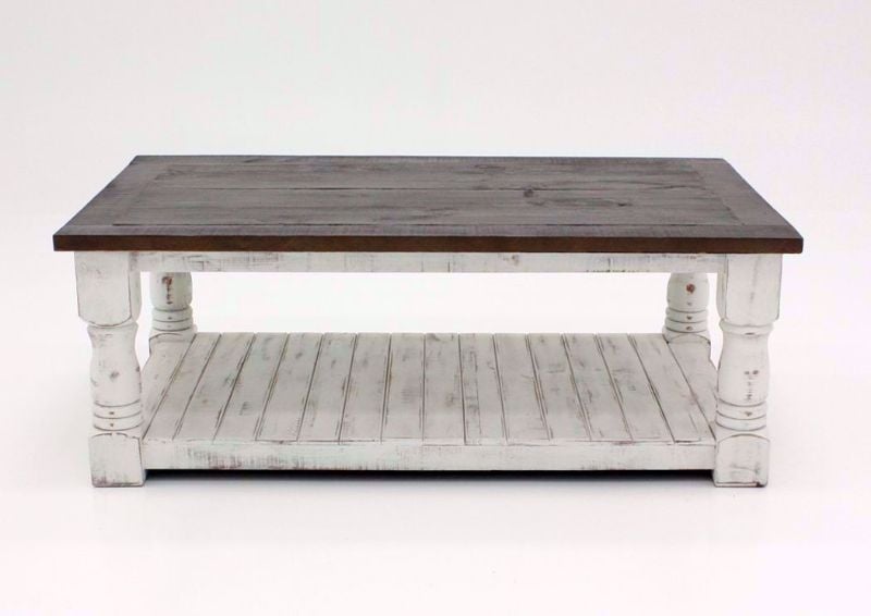 White Two-Tone Martha Coffee Table Facing Front | Home Furniture Plus Mattress