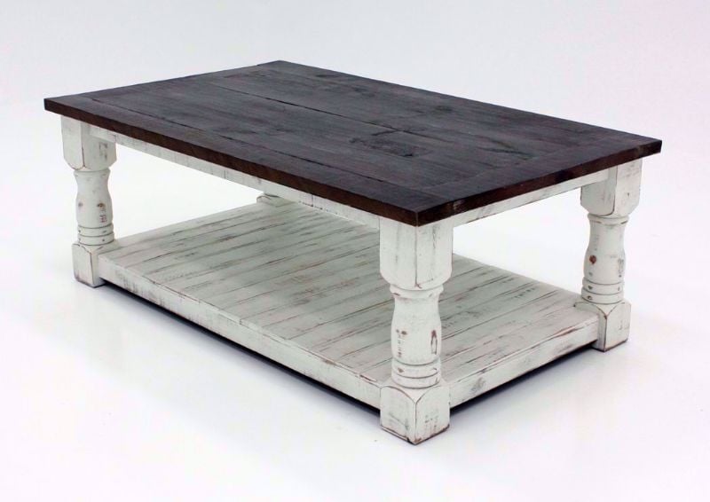 White Two-Tone Martha Coffee Table at an Angle | Home Furniture Plus Mattress