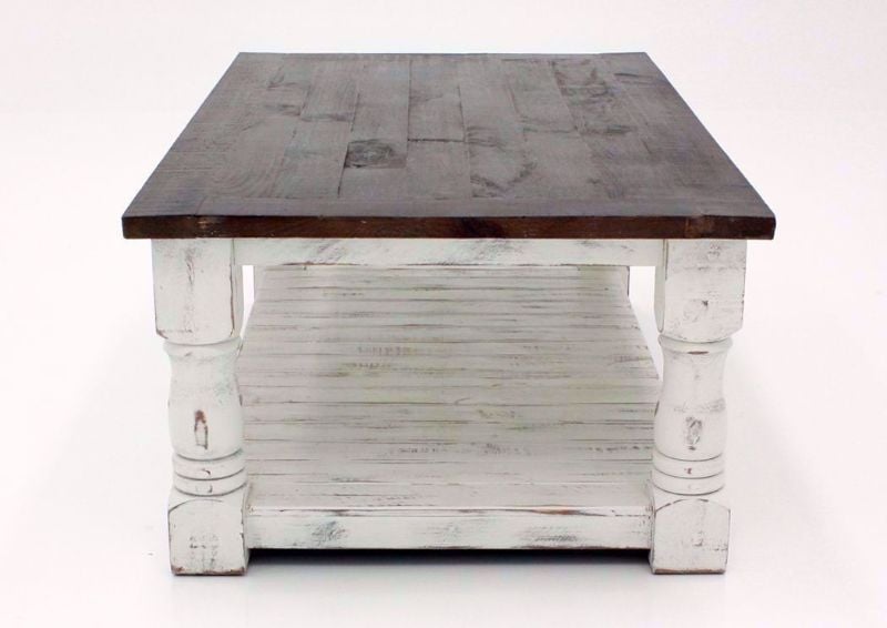 White Two-Tone Martha Coffee Table Showing the Side View | Home Furniture Plus Mattress