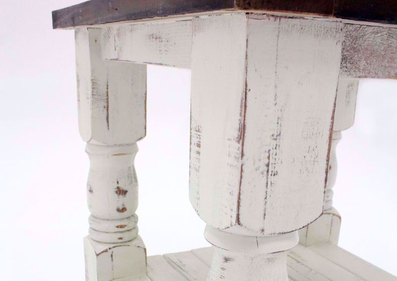 White Two-Tone Martha End Table Leg Detail | Home Furniture Plus Mattress