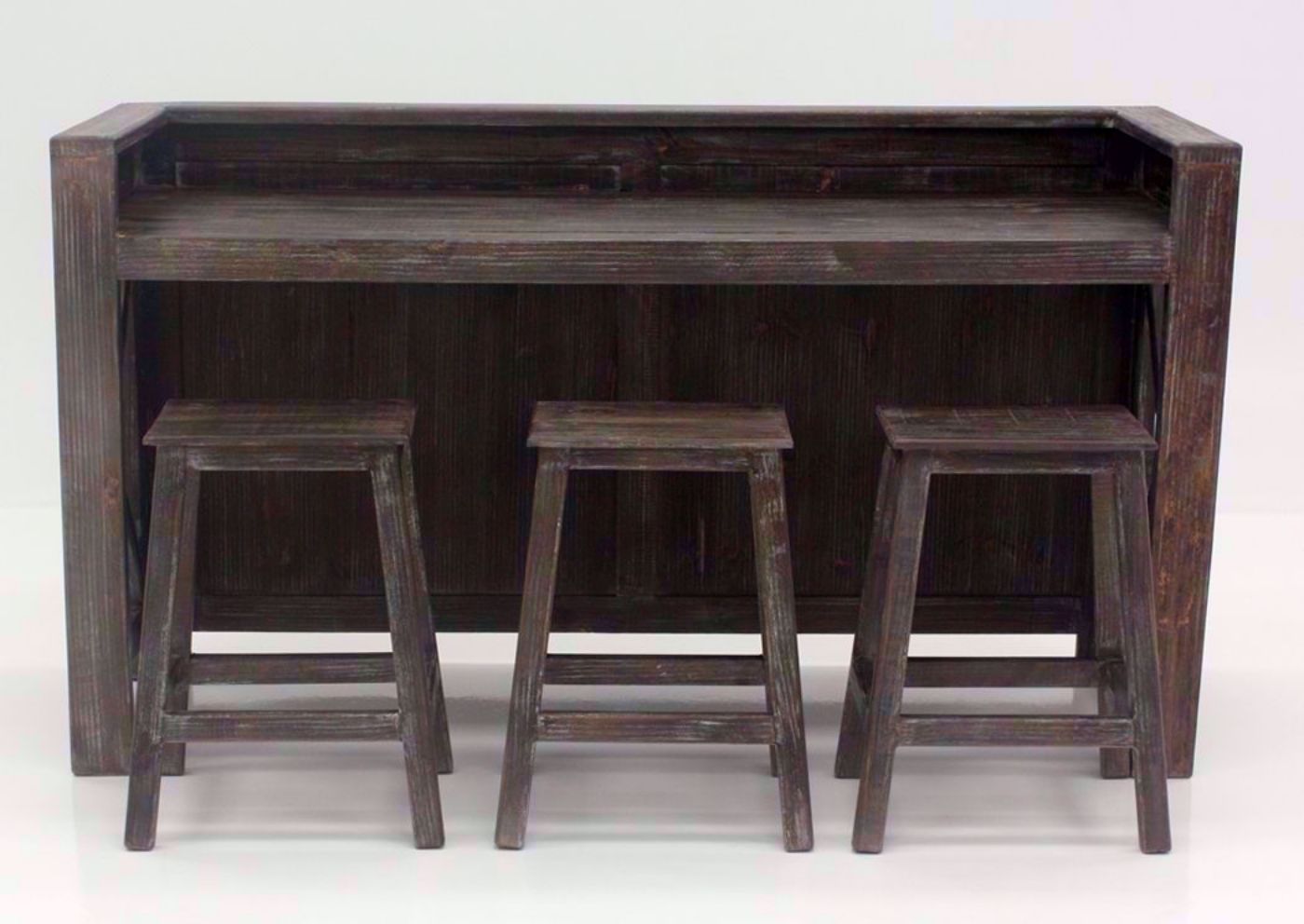 Rustic Brown Shane Bar Dining Table Set Facing Front | Home Furniture Plus Bedding