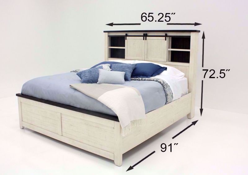 Distressed White Madison County Queen Bed Dimensions | Home Furniture Plus Bedding