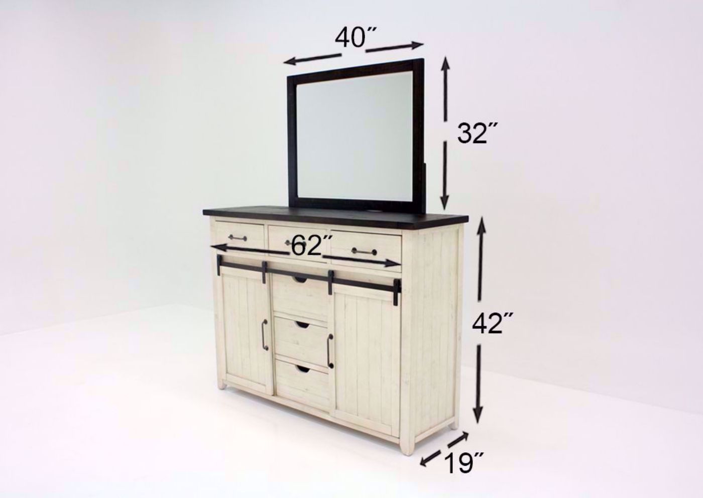 Antique White Madison County Dresser with Mirror Dimensions | Home Furniture Plus Bedding