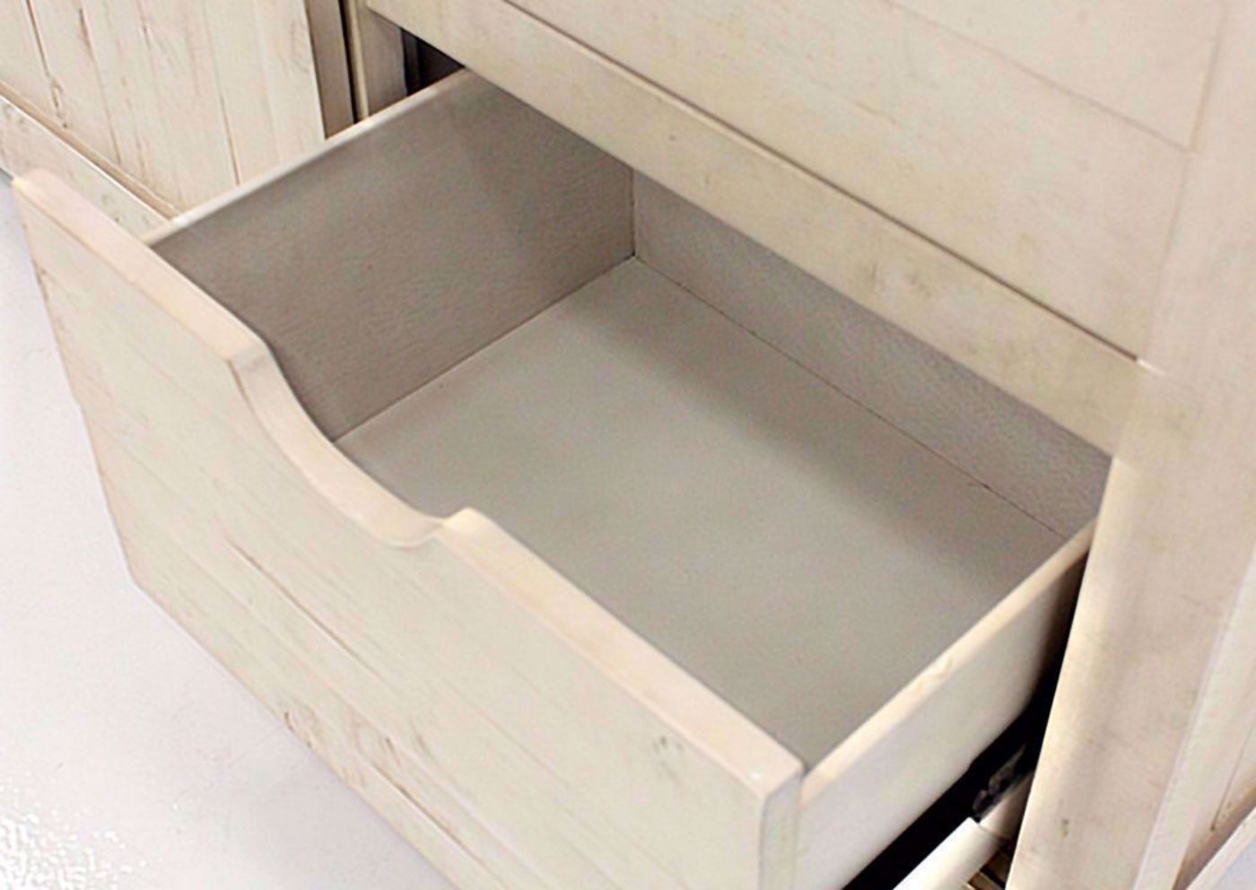 Antique White Madison County Chest of Drawers the Drawer Interior | Home Furniture Plus Bedding
