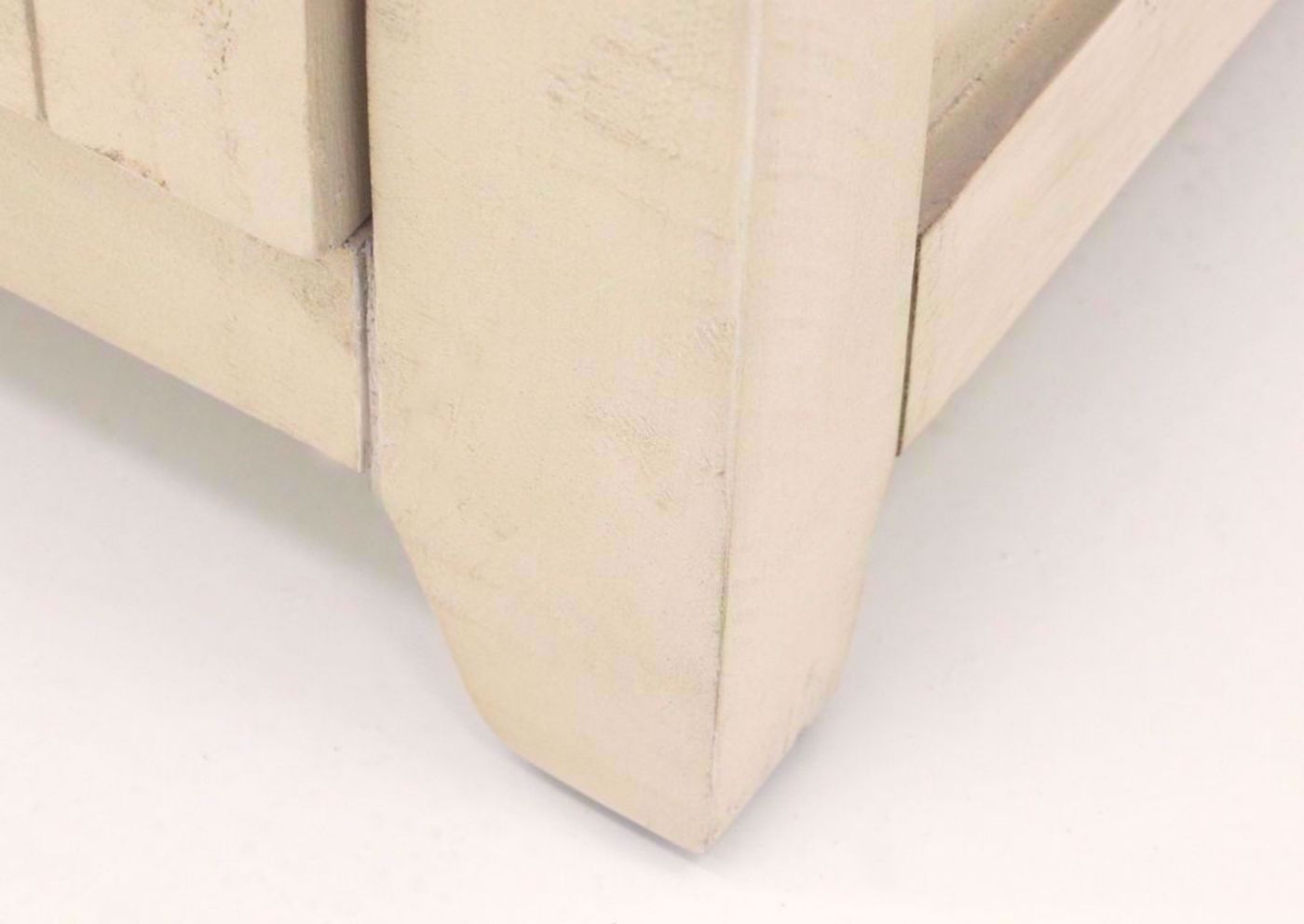 Antique White Madison County Chest of Drawers Showing the Foot Detail | Home Furniture Plus Bedding