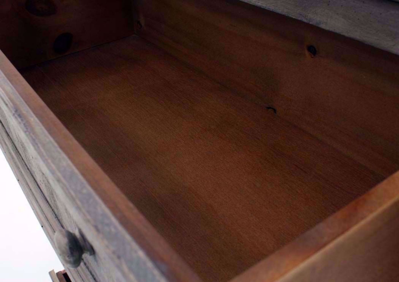 Weathered Gray Maverick Chest of Drawers Showing the Drawer Interior | Home Furniture Plus Bedding