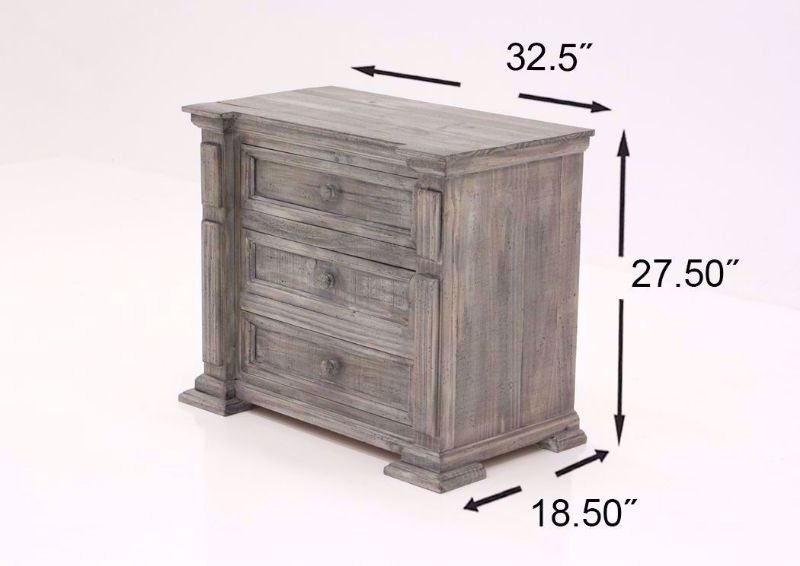 Gray Maverick Bedroom Set Showing the Nightstand Dimensions | Home Furniture Plus Bedding