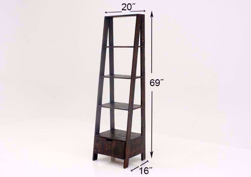 Rustic Dark Brown Ladder Bookcase Dimensions | Home Furniture Plus Bedding