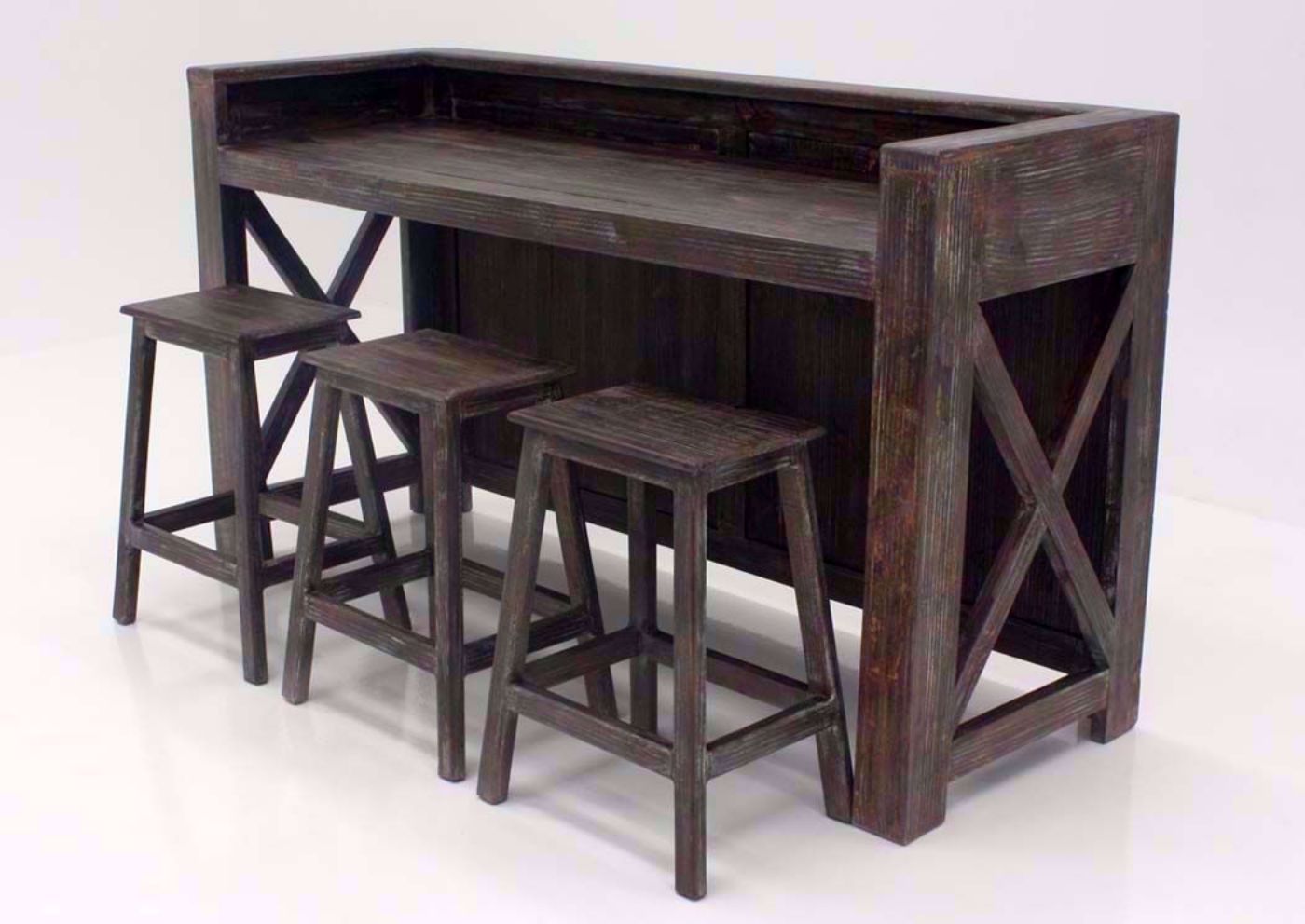 Rustic Brown Shane Bar Dining Table Set at an Angle | Home Furniture Plus Bedding