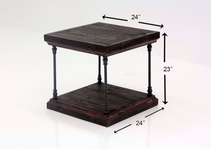 Dark Brown Oliver End Table Dimensions | Home Furniture Plus Mattress