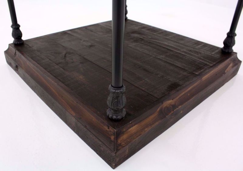 Dark Brown Oliver End Table Lower Shelf Detail | Home Furniture Plus Mattress