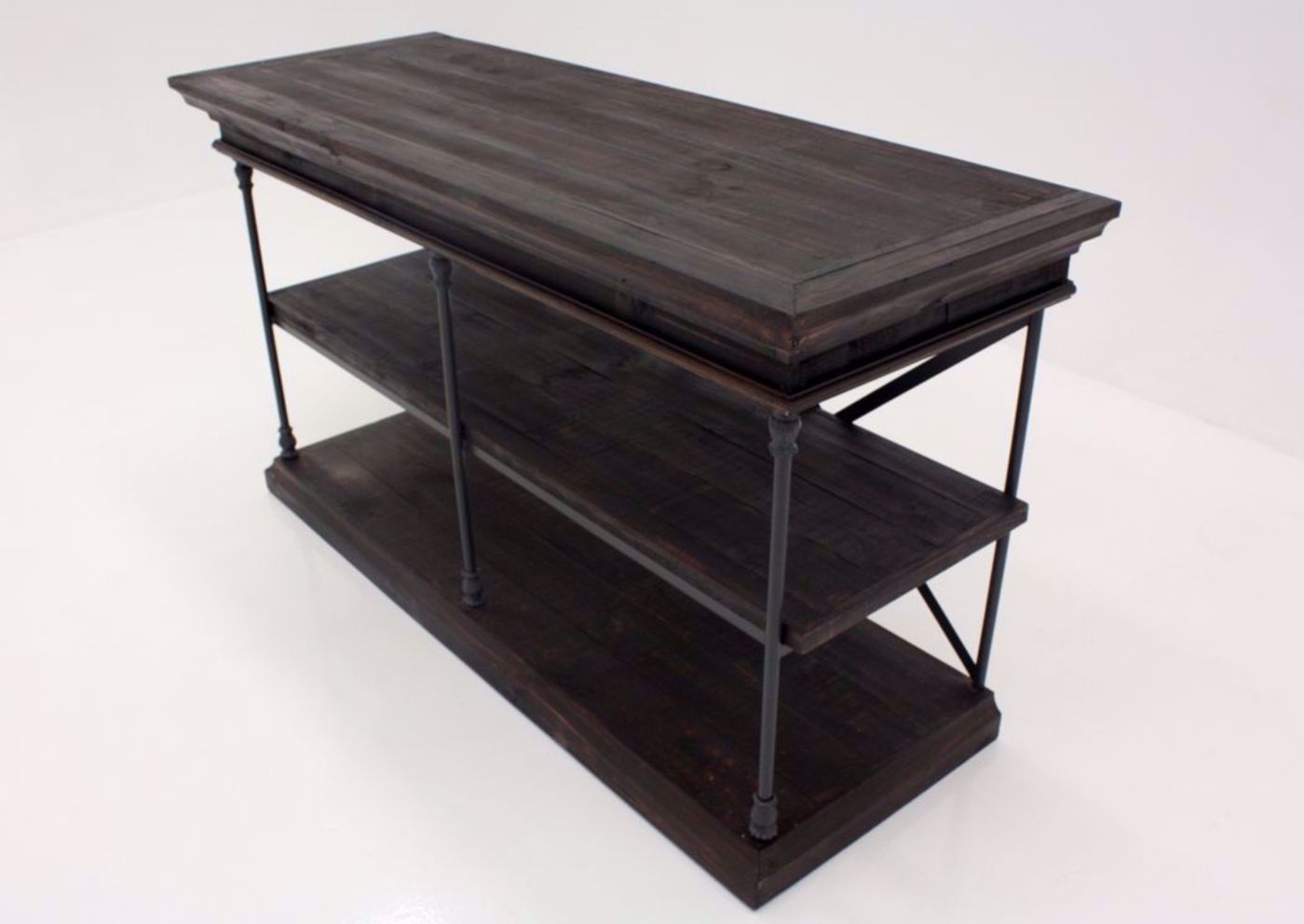 Dark Brown Oliver Small Bookcase at an Angle From Top View | Home Furniture Plus Mattress