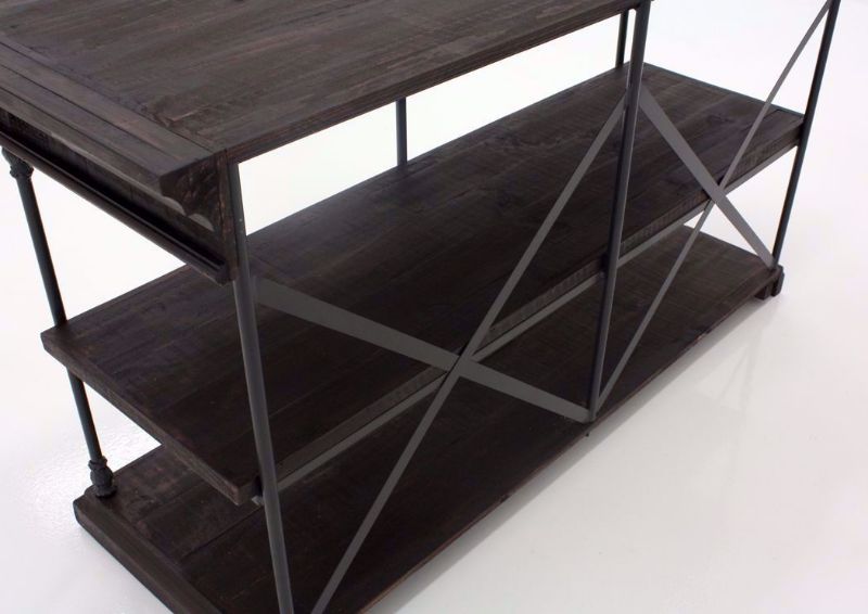 Dark Brown Oliver Small Bookcase Back Detail | Home Furniture Plus Mattress
