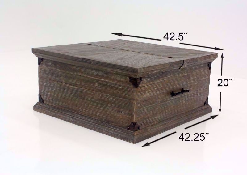 Barnwood Brown Carson Storage Coffee Table Dimensions | Home Furniture Plus Bedding