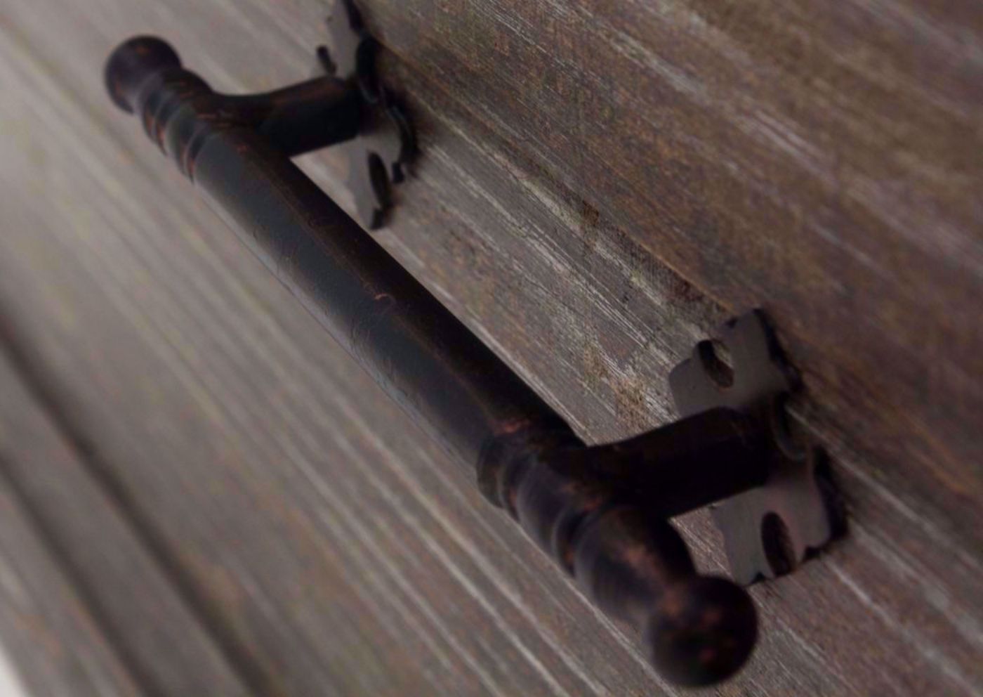 ]Barnwood Brown Carson Storage Coffee Table Metal Handle | Home Furniture Plus Bedding