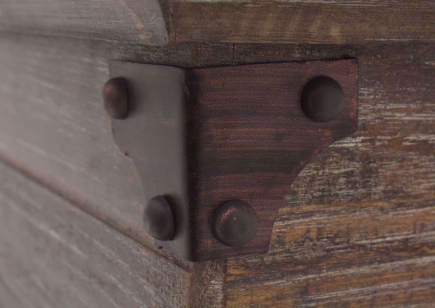 ]Barnwood Brown Carson Storage Coffee Table Metal Decorative Detail | Home Furniture Plus Bedding