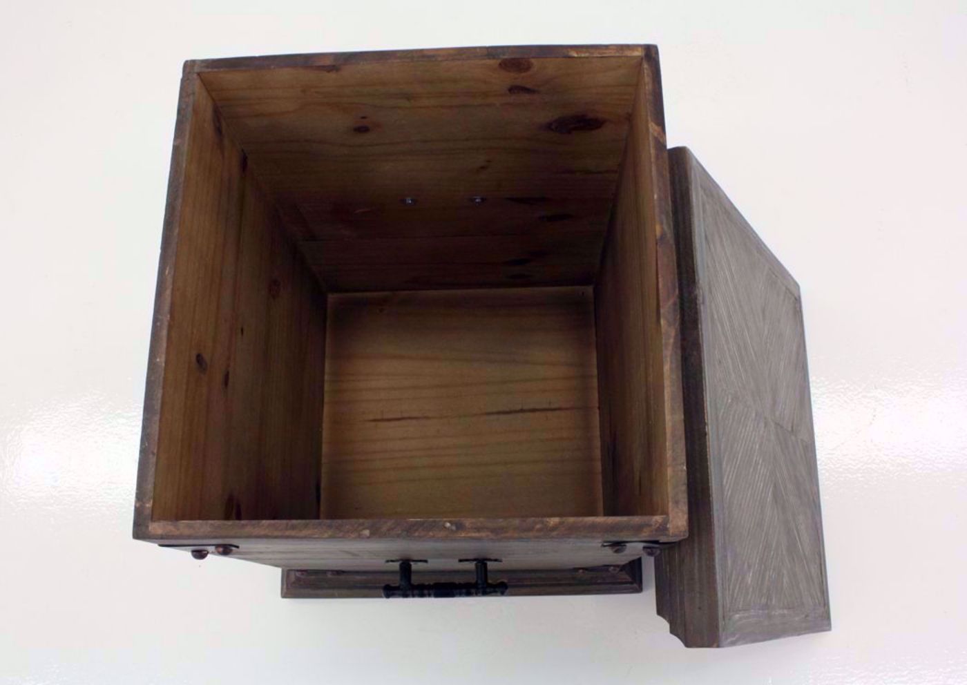 Barnwood Brown Carson Storage End Table Interior Storage Compartment | Home Furniture Plus Bedding