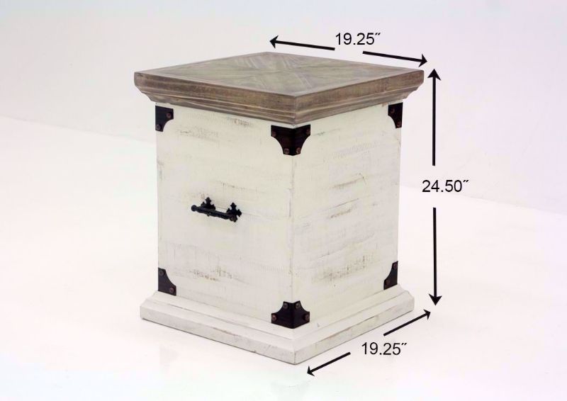 White Carson Lift-Top End Table Dimensions | Home Furniture Plus Bedding