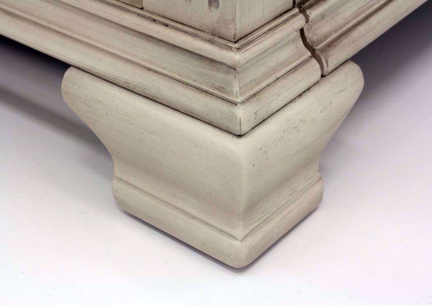 Distressed White Passages King Size Bed Showing the Foot Detail | Home Furniture Plus Mattress