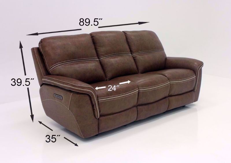 Brown Mason Leather POWER Reclining Sofa Dimensions | Home Furniture Plus Mattress